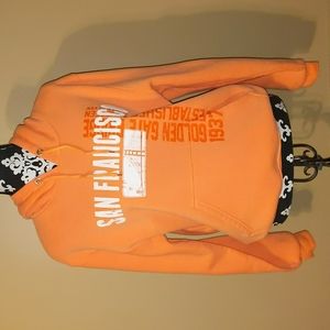 San Francisco hoodie, Lt Orange & White w/Golden Gate Bridge logo Sz Sma…